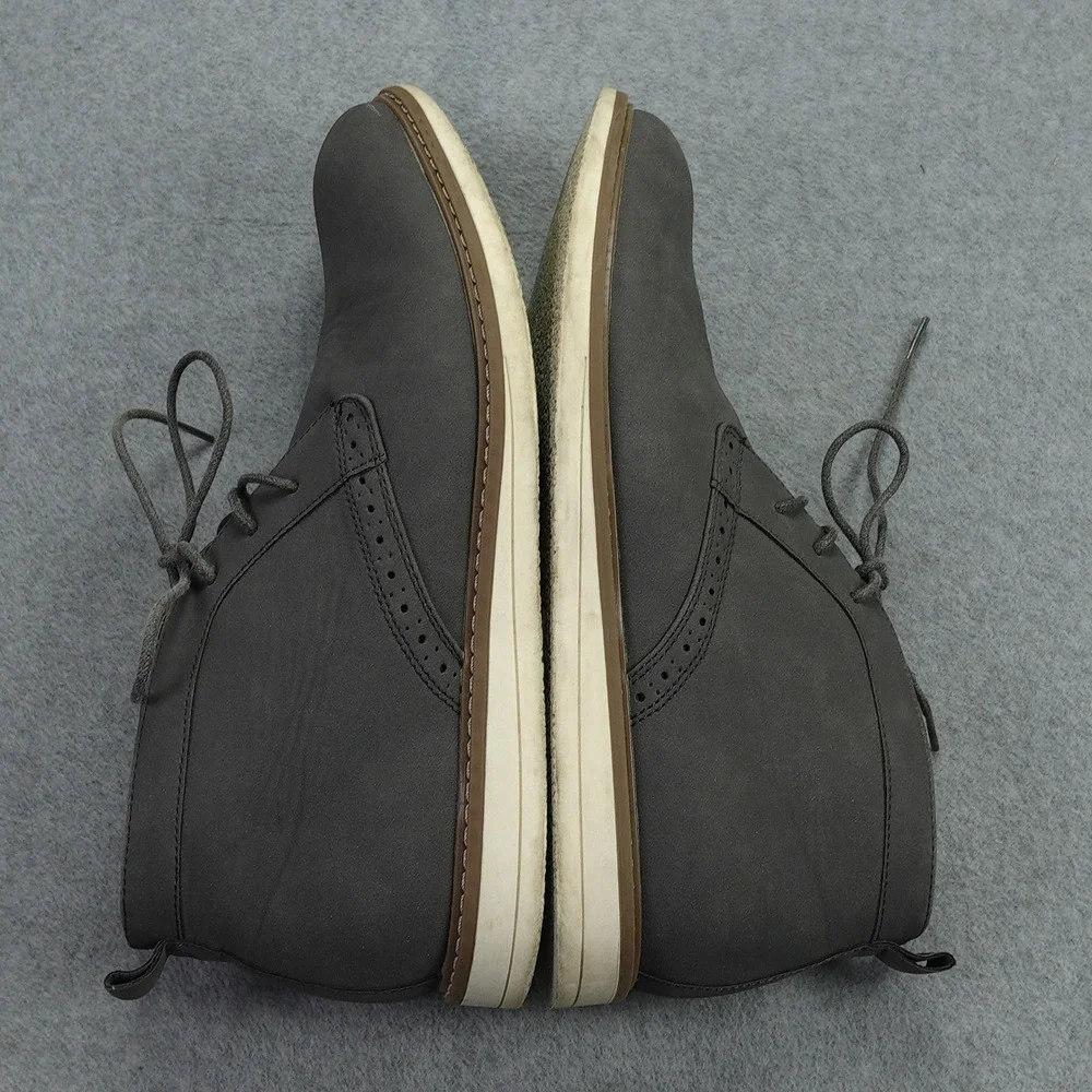 Reserved Footwear Boots Mens 10 Gray Faux Leather Chukka Lace Up‎ Casual Shoes